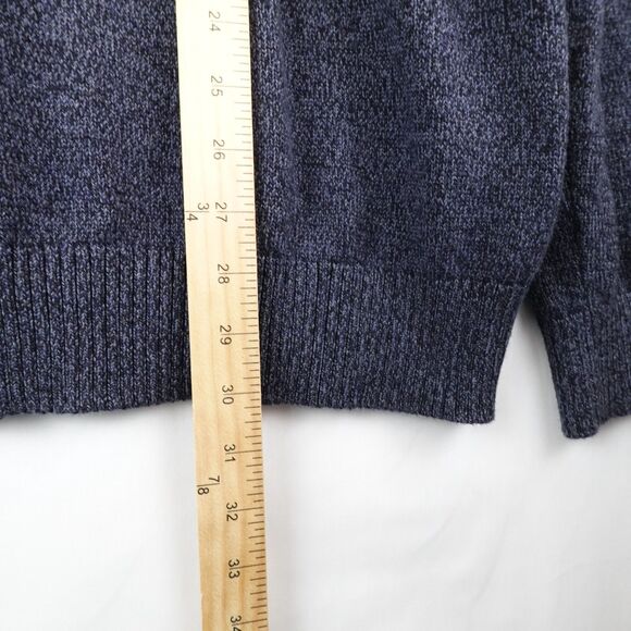 Calvin Klein Pullover Knit Sweater Men's XXL Navy Blue 1/4 Zip Up Mock Neck Fall - Picture 5 of 10